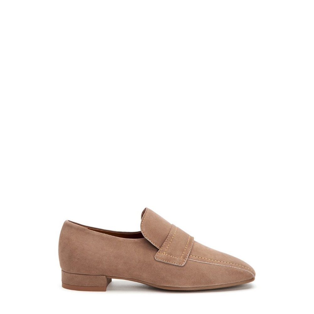 Aquatalia Suede Loafer in Taupe